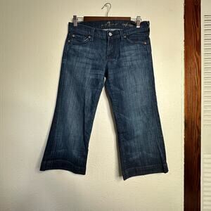 7 for all Mankind Seven Dojo Style Women Blue Capri Cropped Jeans Pants Size 27